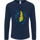 Octo Banana Funny Octopus Squid Parody Mens Long Sleeve T-Shirt Navy Blue