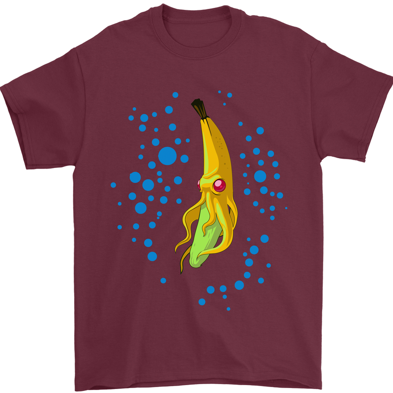 Octo Banana Funny Octopus Squid Parody Mens T-Shirt 100% Cotton Maroon