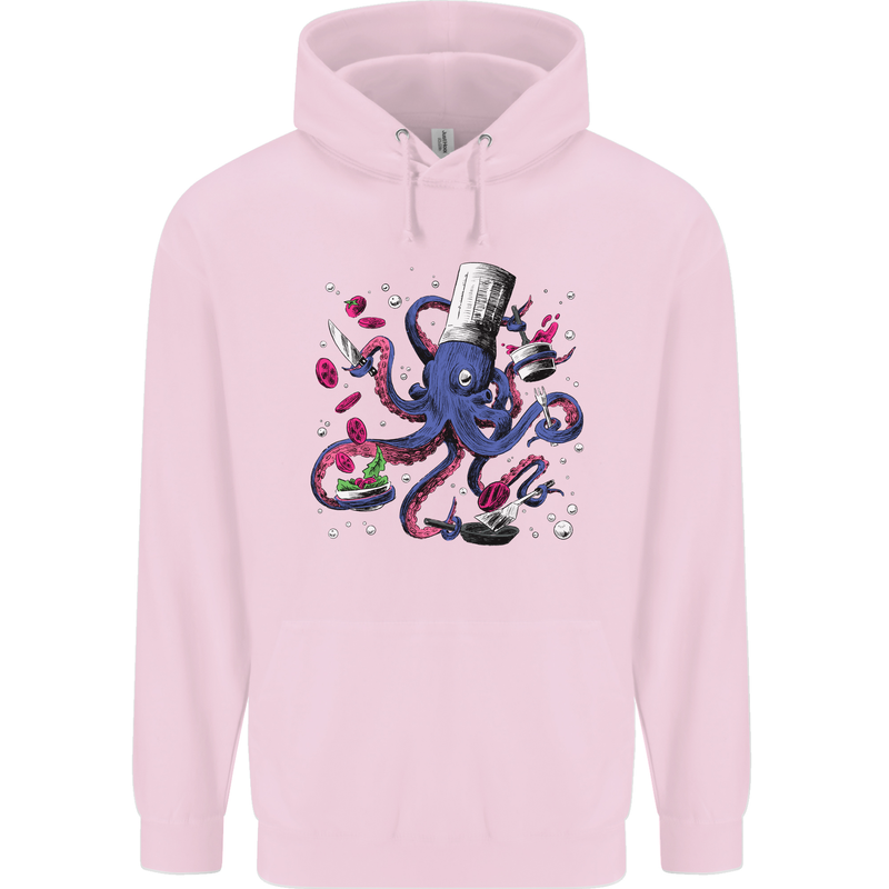 Octo Chef Funny Octopus Cook Cooking Childrens Kids Hoodie Light Pink