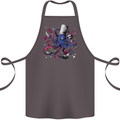 Octo Chef Funny Octopus Cook Cooking Cotton Apron 100% Organic Dark Grey