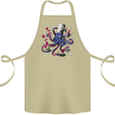 Octo Chef Funny Octopus Cook Cooking Cotton Apron 100% Organic Khaki