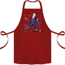 Octo Chef Funny Octopus Cook Cooking Cotton Apron 100% Organic Maroon