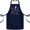 Octo Chef Funny Octopus Cook Cooking Cotton Apron 100% Organic Navy Blue