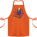 Octo Chef Funny Octopus Cook Cooking Cotton Apron 100% Organic Orange