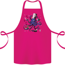Octo Chef Funny Octopus Cook Cooking Cotton Apron 100% Organic Pink