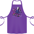 Octo Chef Funny Octopus Cook Cooking Cotton Apron 100% Organic Purple