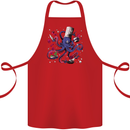 Octo Chef Funny Octopus Cook Cooking Cotton Apron 100% Organic Red