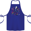 Octo Chef Funny Octopus Cook Cooking Cotton Apron 100% Organic Royal Blue