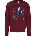 Octo Chef Funny Octopus Cook Cooking Kids Sweatshirt Jumper Maroon