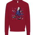 Octo Chef Funny Octopus Cook Cooking Kids Sweatshirt Jumper Red