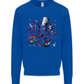 Octo Chef Funny Octopus Cook Cooking Kids Sweatshirt Jumper Royal Blue