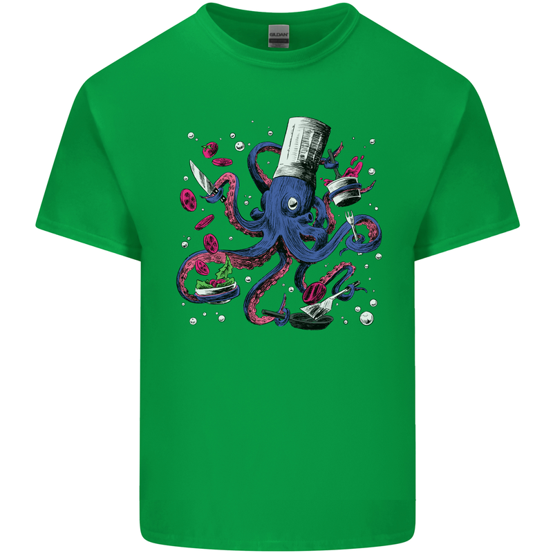 Octo Chef Funny Octopus Cook Cooking Kids T-Shirt Childrens Irish Green