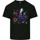 Octo Chef Funny Octopus Cook Cooking Mens Cotton T-Shirt Tee Top Black