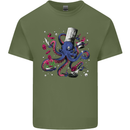 Octo Chef Funny Octopus Cook Cooking Mens Cotton T-Shirt Tee Top Military Green
