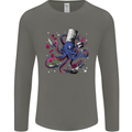 Octo Chef Funny Octopus Cook Cooking Mens Long Sleeve T-Shirt Charcoal