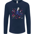 Octo Chef Funny Octopus Cook Cooking Mens Long Sleeve T-Shirt Navy Blue