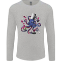 Octo Chef Funny Octopus Cook Cooking Mens Long Sleeve T-Shirt Sports Grey
