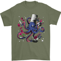 Octo Chef Funny Octopus Cook Cooking Mens T-Shirt 100% Cotton Military Green