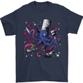 Octo Chef Funny Octopus Cook Cooking Mens T-Shirt 100% Cotton Navy Blue