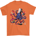 Octo Chef Funny Octopus Cook Cooking Mens T-Shirt 100% Cotton Orange