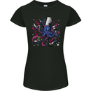 Octo Chef Funny Octopus Cook Cooking Womens Petite Cut T-Shirt Black