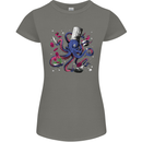 Octo Chef Funny Octopus Cook Cooking Womens Petite Cut T-Shirt Charcoal