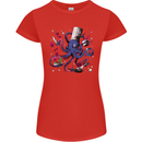 Octo Chef Funny Octopus Cook Cooking Womens Petite Cut T-Shirt Red