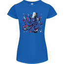 Octo Chef Funny Octopus Cook Cooking Womens Petite Cut T-Shirt Royal Blue