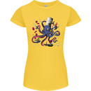 Octo Chef Funny Octopus Cook Cooking Womens Petite Cut T-Shirt Yellow