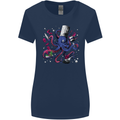 Octo Chef Funny Octopus Cook Cooking Womens Wider Cut T-Shirt Navy Blue