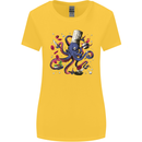 Octo Chef Funny Octopus Cook Cooking Womens Wider Cut T-Shirt Yellow