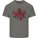 Octopus Cthulhu Kraken Squid Scuba Diving Mens Cotton T-Shirt Tee Top Charcoal