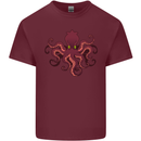 Octopus Cthulhu Kraken Squid Scuba Diving Mens Cotton T-Shirt Tee Top Maroon