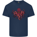 Octopus Cthulhu Kraken Squid Scuba Diving Mens Cotton T-Shirt Tee Top Navy Blue