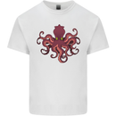 Octopus Cthulhu Kraken Squid Scuba Diving Mens Cotton T-Shirt Tee Top White