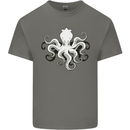 Octopus Cthulhu Squid Kraken Scuba Diving Mens Cotton T-Shirt Tee Top Charcoal