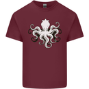Octopus Cthulhu Squid Kraken Scuba Diving Mens Cotton T-Shirt Tee Top Maroon