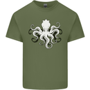 Octopus Cthulhu Squid Kraken Scuba Diving Mens Cotton T-Shirt Tee Top Military Green
