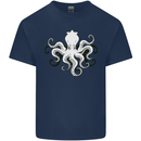 Octopus Cthulhu Squid Kraken Scuba Diving Mens Cotton T-Shirt Tee Top Navy Blue