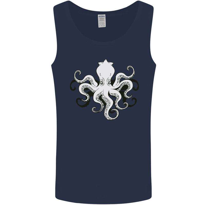 Octopus Cthulhu Squid Kraken Scuba Diving Mens Vest Tank Top Navy Blue