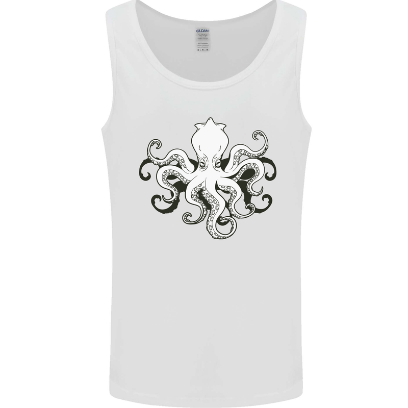 Octopus Cthulhu Squid Kraken Scuba Diving Mens Vest Tank Top White