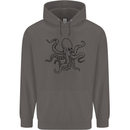 Octopus Ouline Mens 80% Cotton Hoodie Charcoal