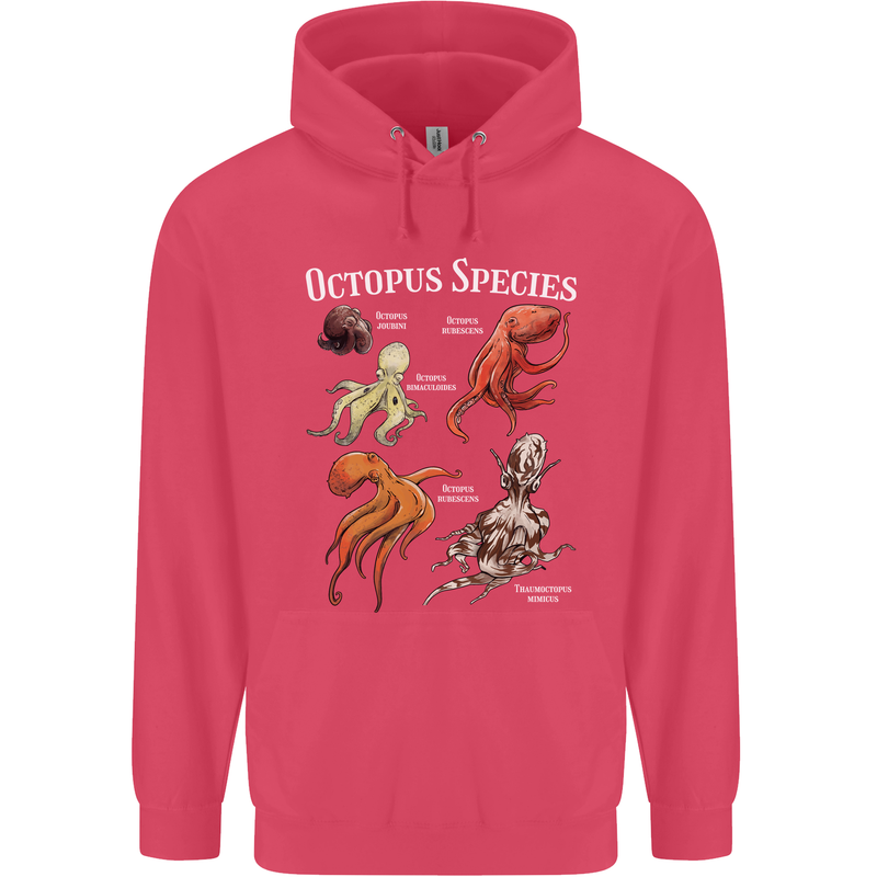 Octopus Species Scuba Diving Ocean Childrens Kids Hoodie Heliconia