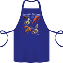Octopus Species Scuba Diving Ocean Cotton Apron 100% Organic Royal Blue