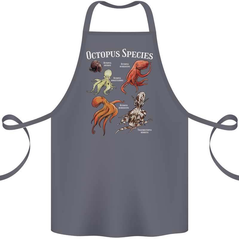 Octopus Species Scuba Diving Ocean Cotton Apron 100% Organic Steel