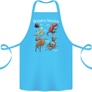 Octopus Species Scuba Diving Ocean Cotton Apron 100% Organic Turquoise