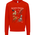 Octopus Species Scuba Diving Ocean Kids Sweatshirt Jumper Bright Red