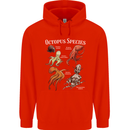 Octopus Species Scuba Diving Ocean Mens 80% Cotton Hoodie Bright Red