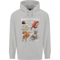 Octopus Species Scuba Diving Ocean Mens 80% Cotton Hoodie Sports Grey