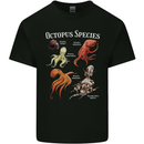 Octopus Species Scuba Diving Ocean Mens Cotton T-Shirt Tee Top Black